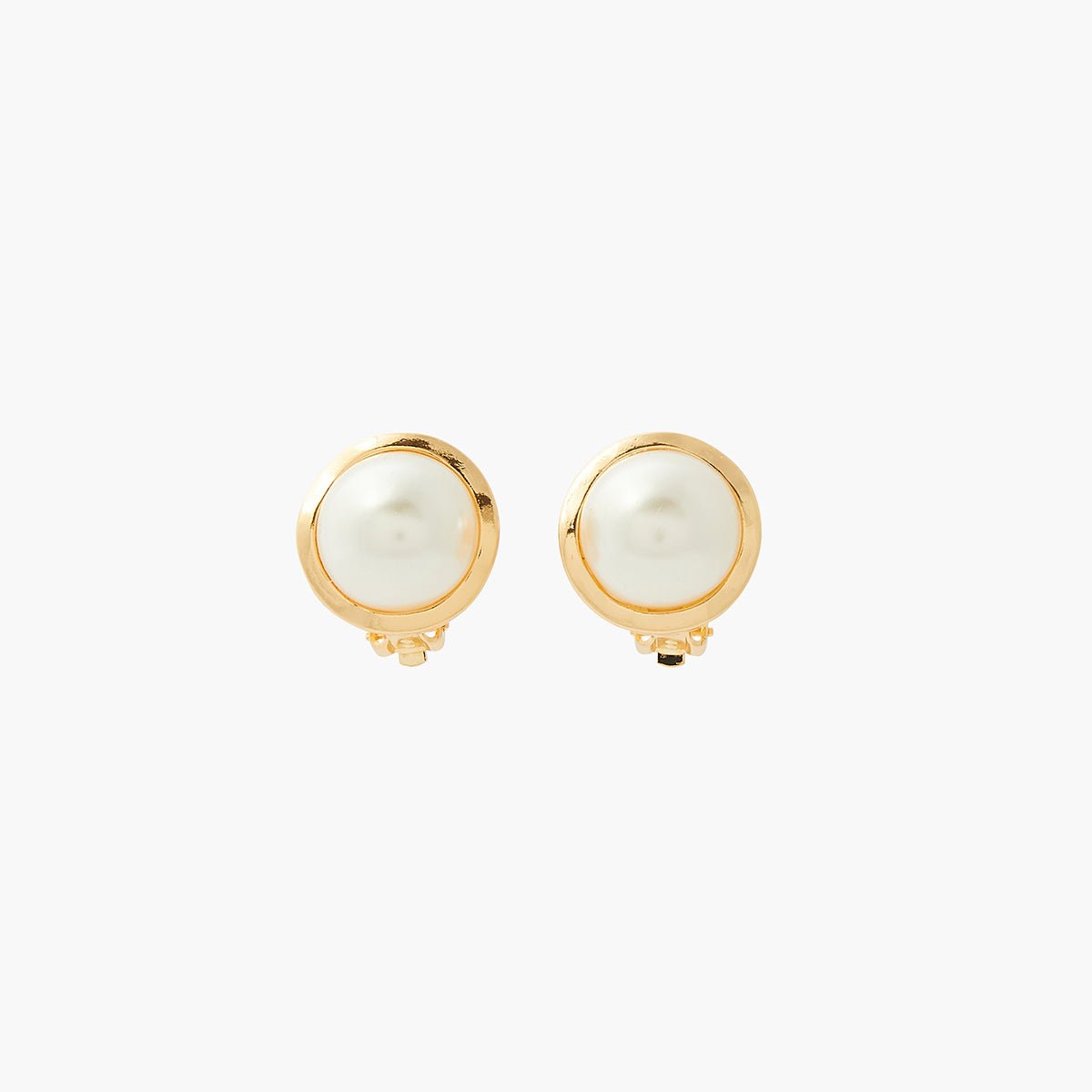 Clips d'oreilles perles blanc, BALABOOSTE