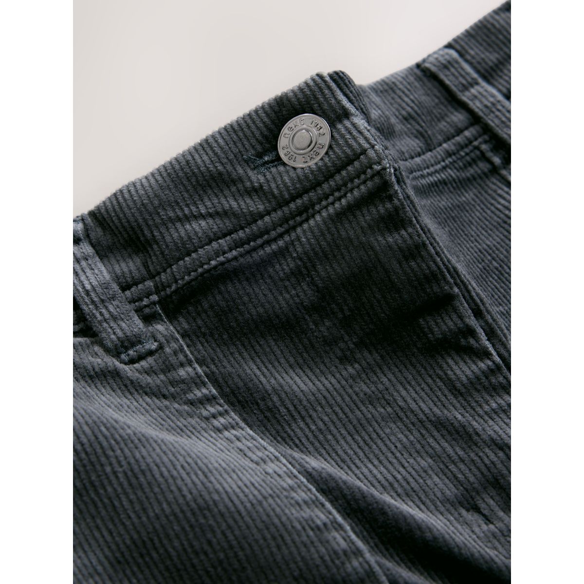 Pantalon cargo droit en velours côtelé/modal gris, NEXT