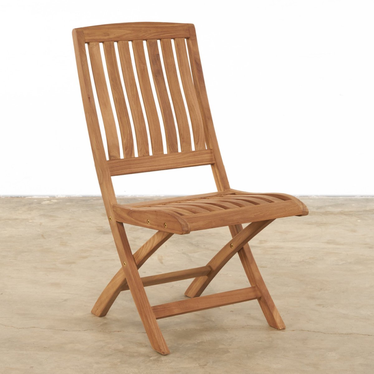 Chaise pliante en teck massif Lisato naturel, WANDA COLLECTION