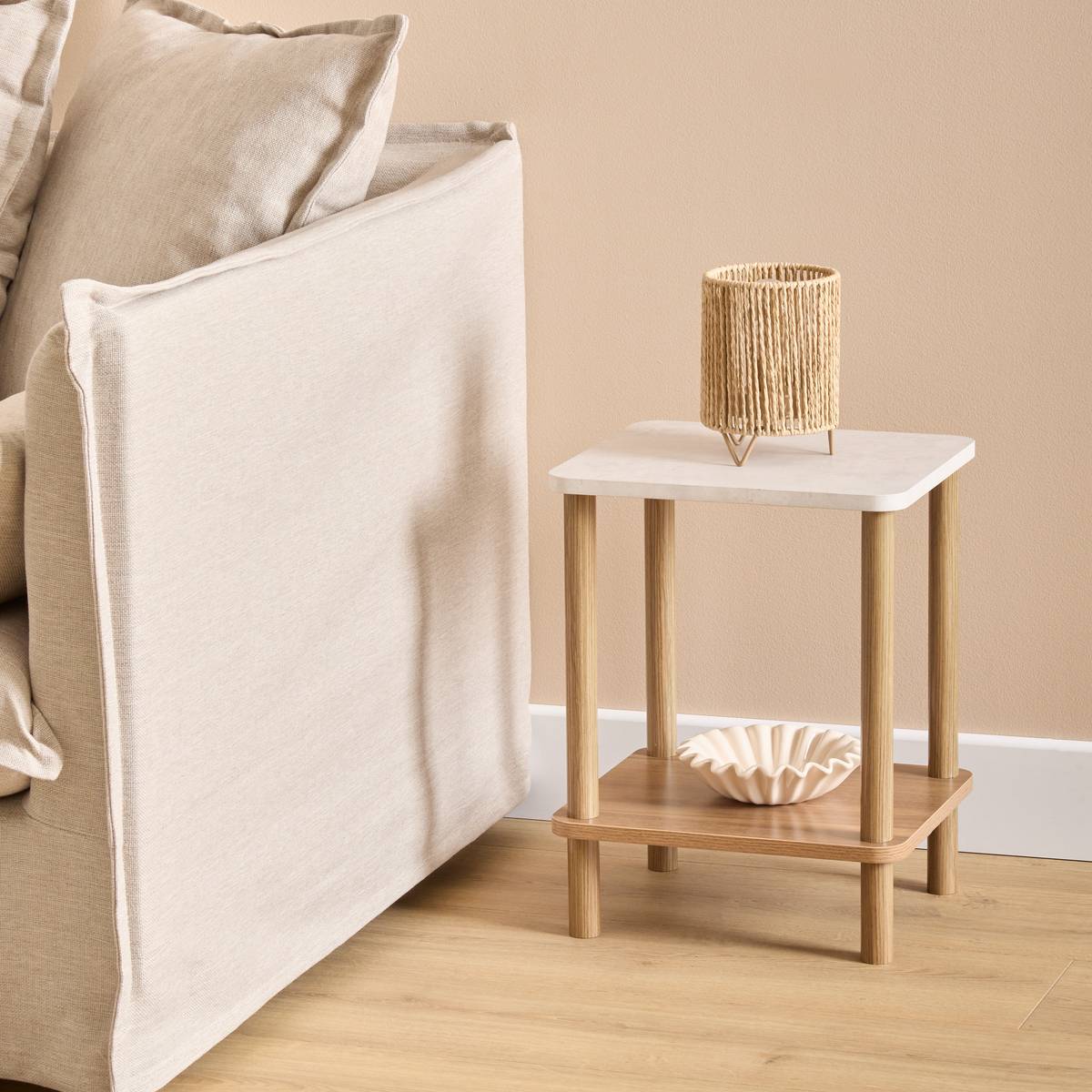 Table d'appoint effet marbre COME marron, 5FIVE SIMPLY SMART