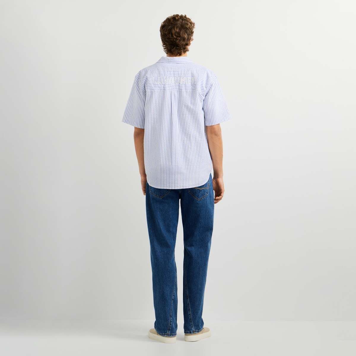 Chemise Seersucker À Rayures Coupe Décontractée blanc, PEPE JEANS