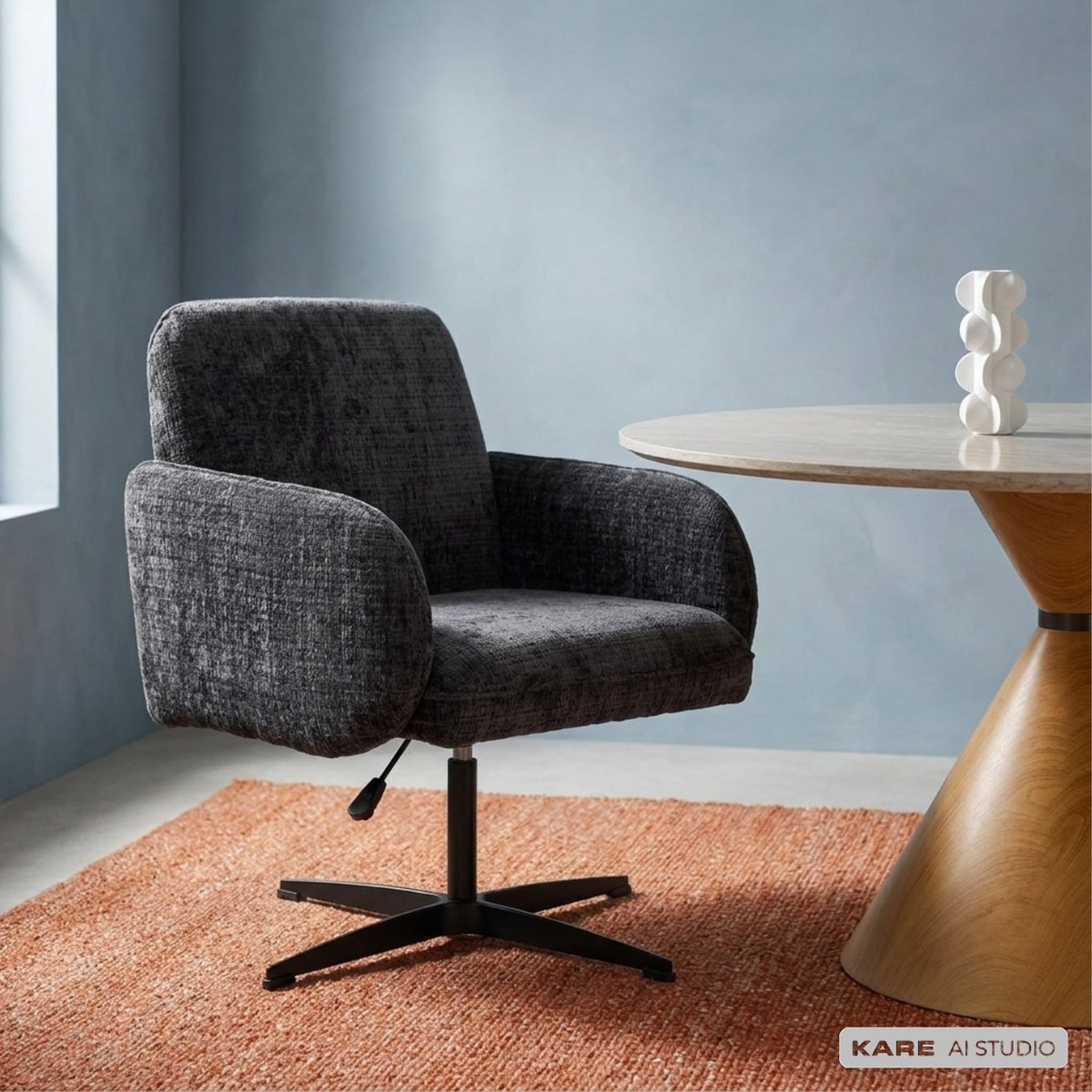 Chaise avec accoudoirs pivotante, TABEA gris, KARE DESIGN