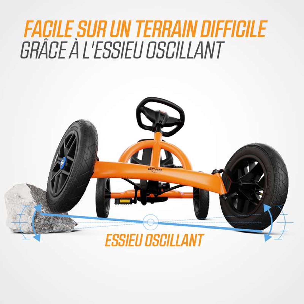 Kart à Pédales pour Enfants, 3+ Ans, Buddy B-Orange orange, BERG TOYS