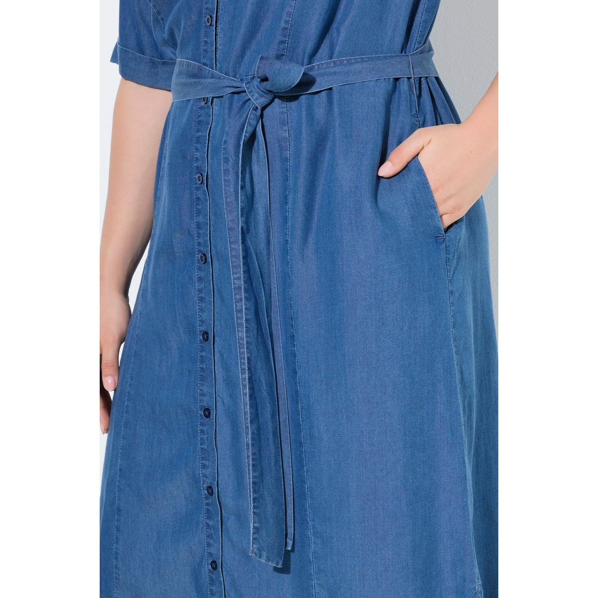 Robe-chemisier bleu jean, ULLA POPKEN