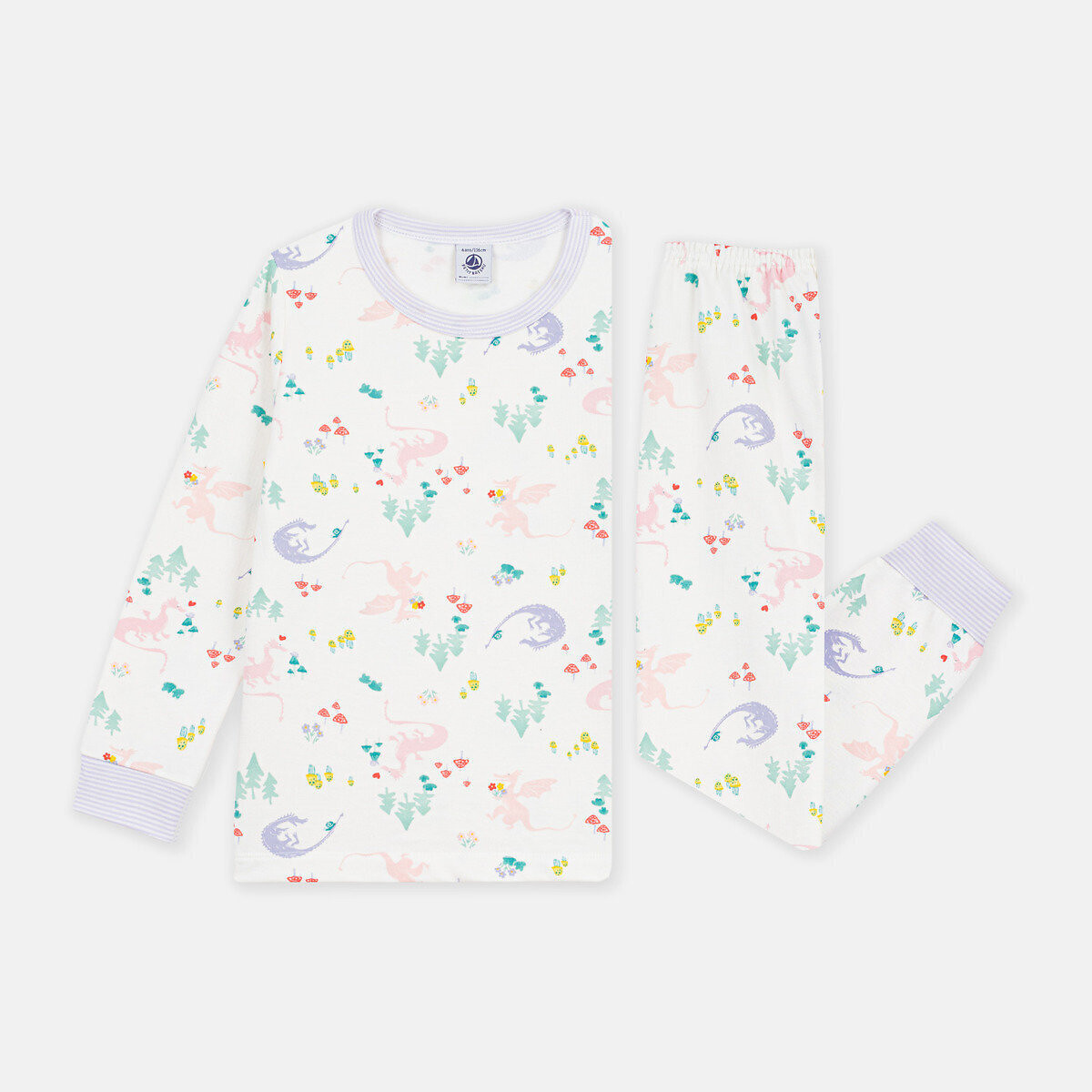 Pyjama en molleton, imprimé dinos imprimé, PETIT BATEAU