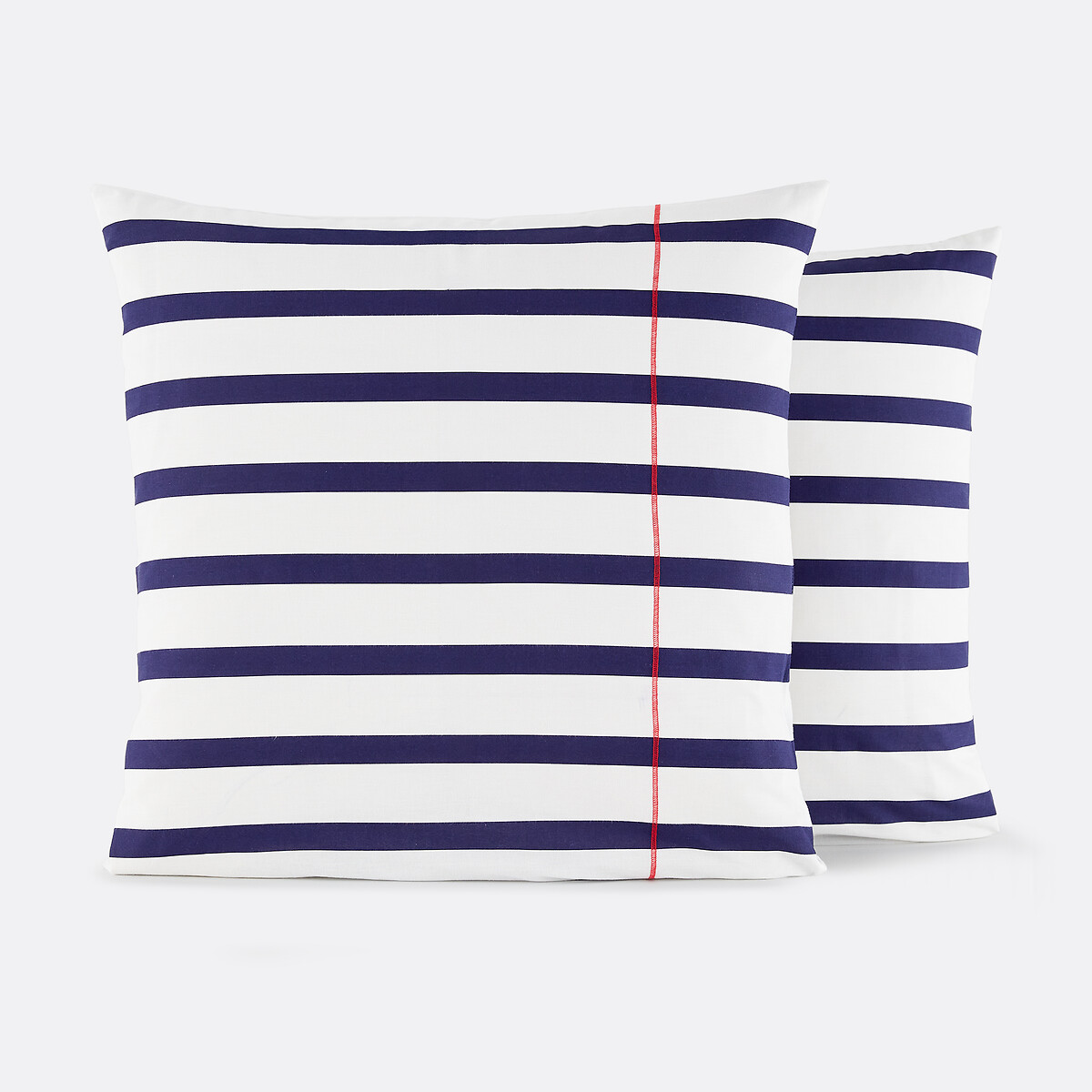 Taie d’oreiller pur coton, Malo blanc/marine, LA REDOUTE INTERIEURS