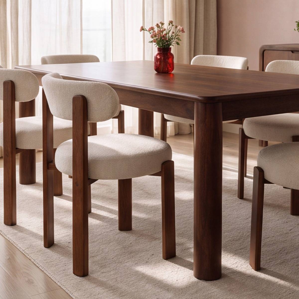 Table à manger en bois de manguier RIVEN bois foncé, MADE IN MEUBLES 