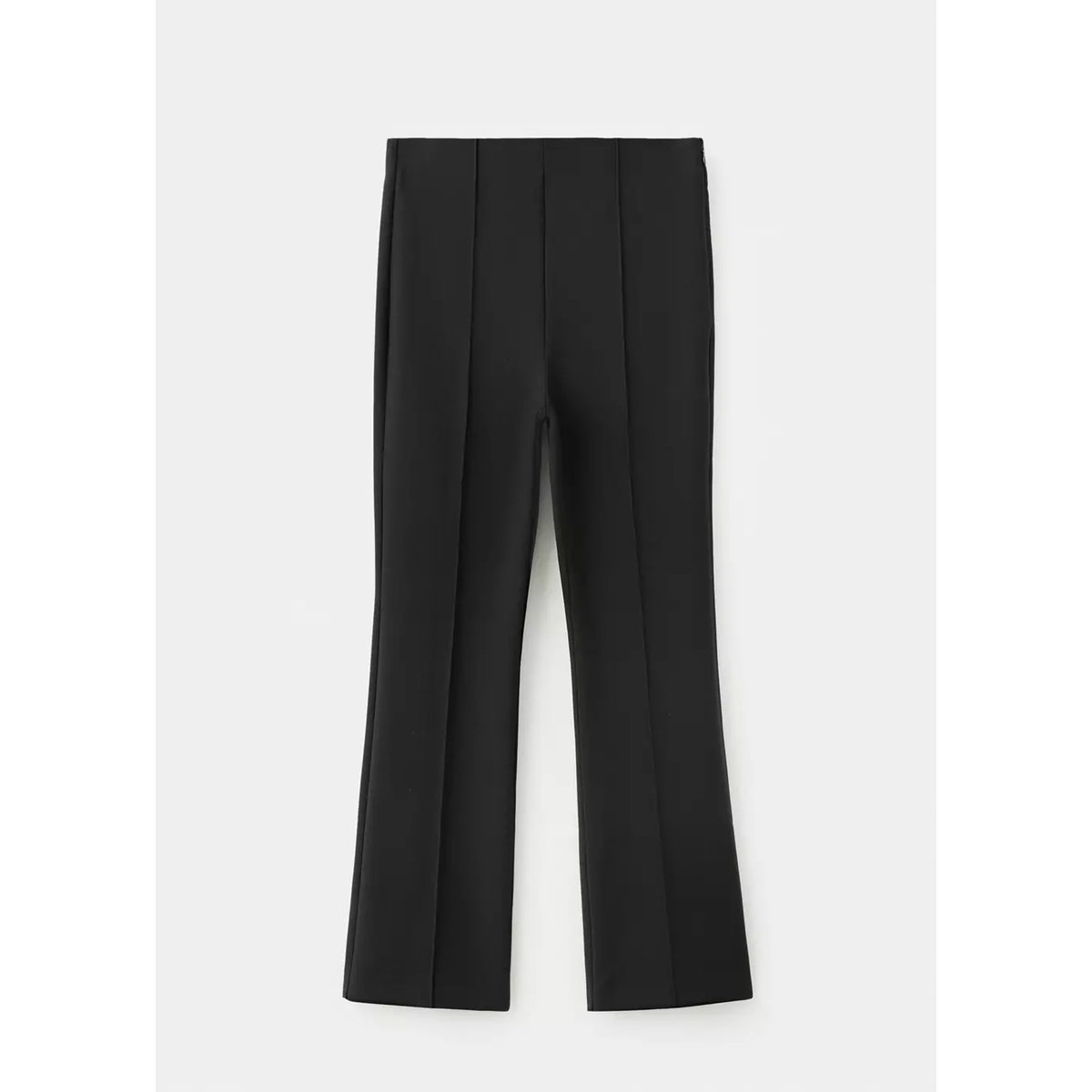 Pantalon droit détail coutures noir, MANGO
