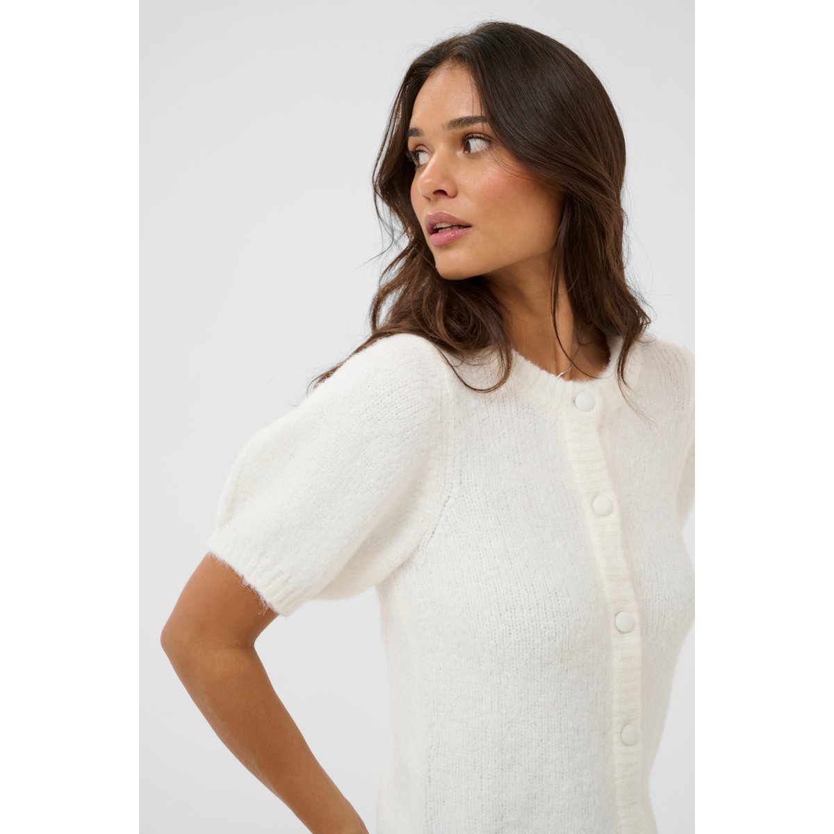 Cardigan à tricot blanc chalk, KAFFE