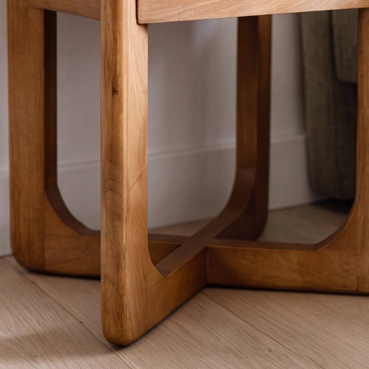 Table de chevet avec tiroir en bois de manguier ZORAN bois clair, MADE IN MEUBLES