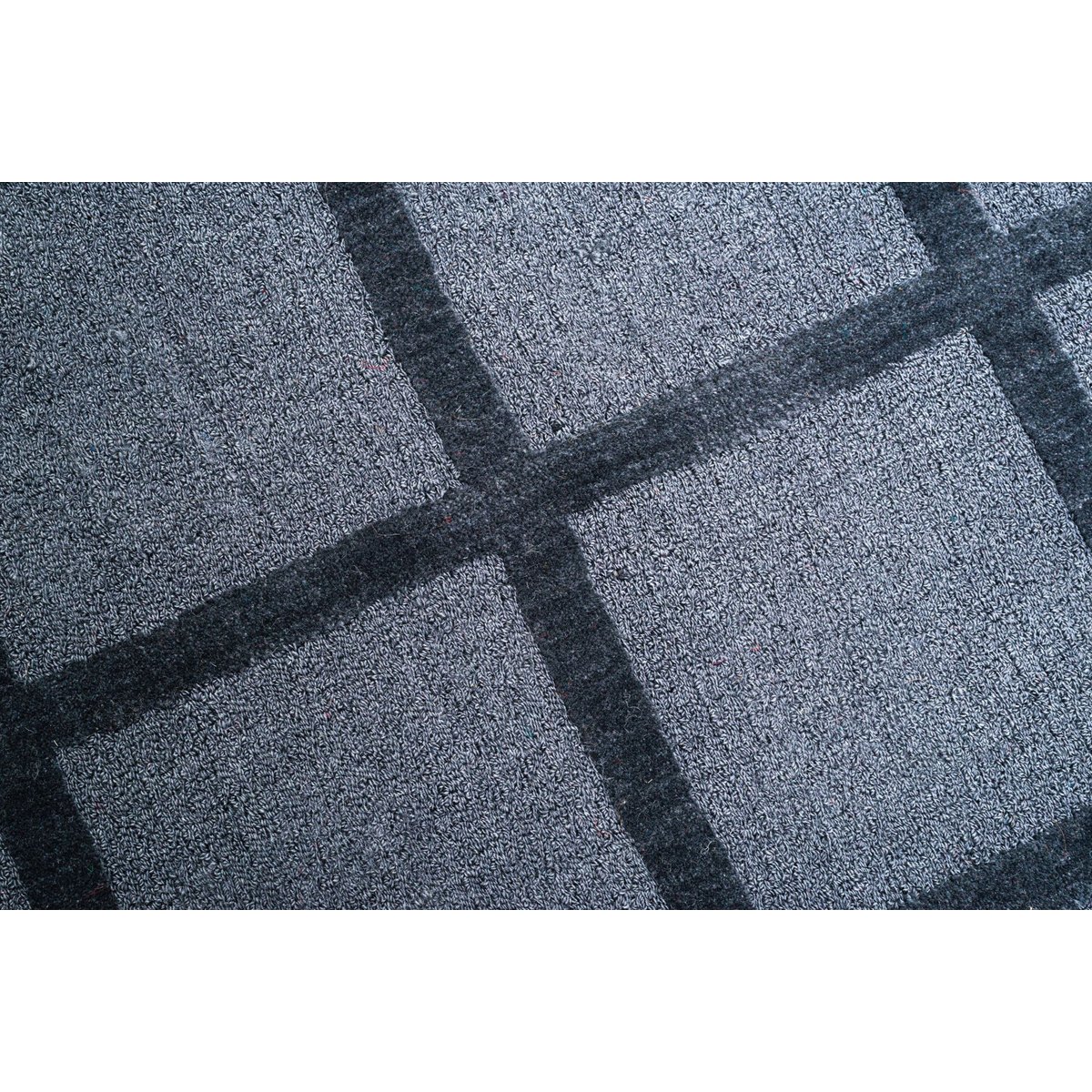 Tapis tufté Taimur à motif géométrique, laine gris, THEKO