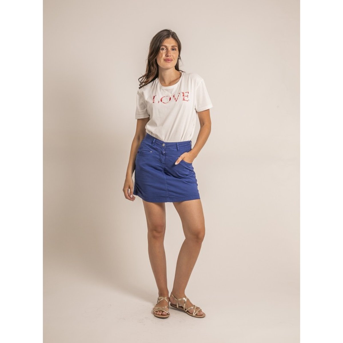 Jupe-short Courte Xomia bleu royal, DONA LISA