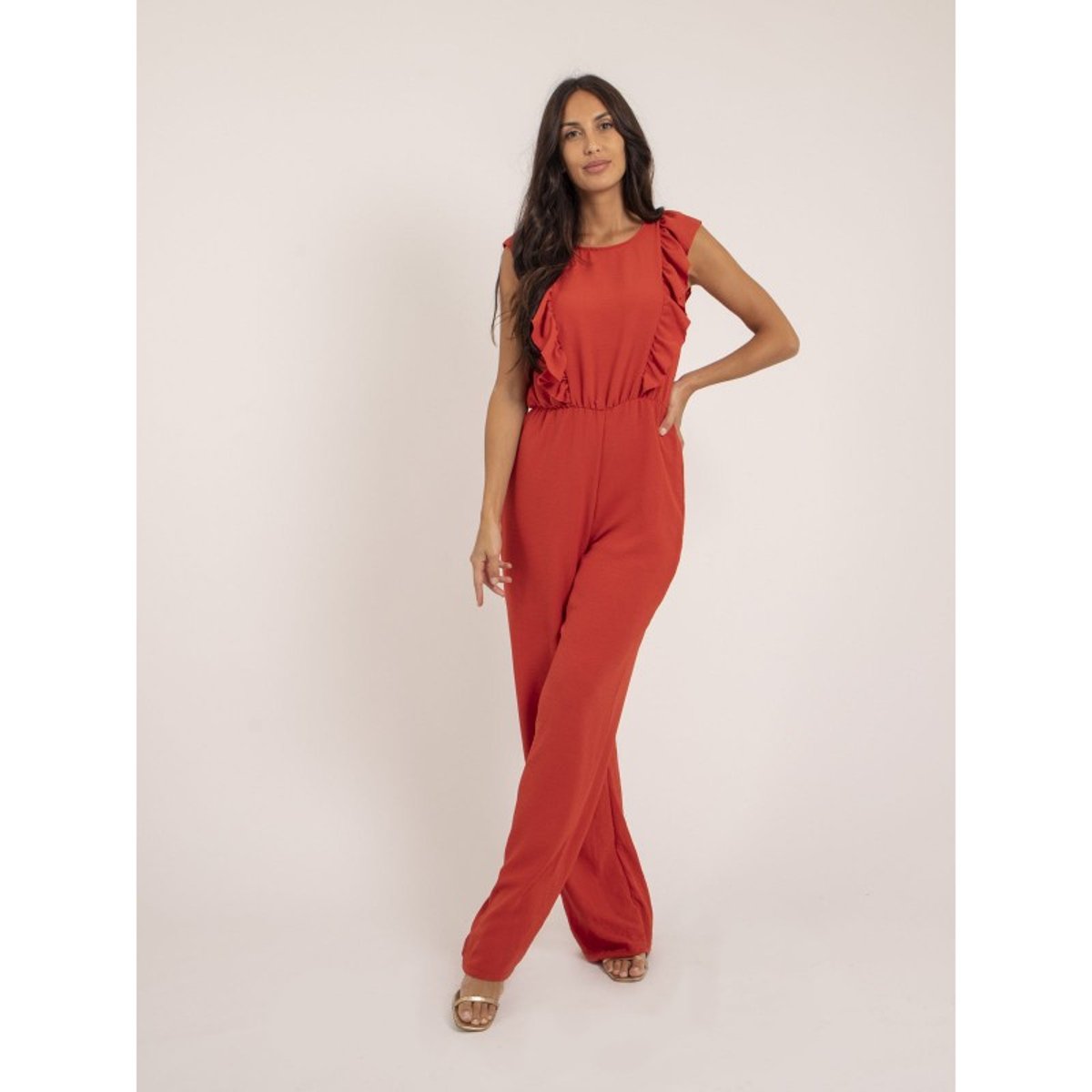 Combi Pantalon Fluide Elvira corail, DONA LISA