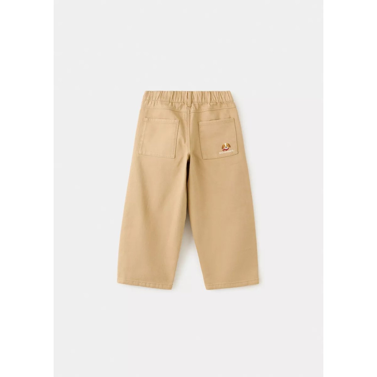 Pantalon droit taille élastique marron moyen, MANGO BABY