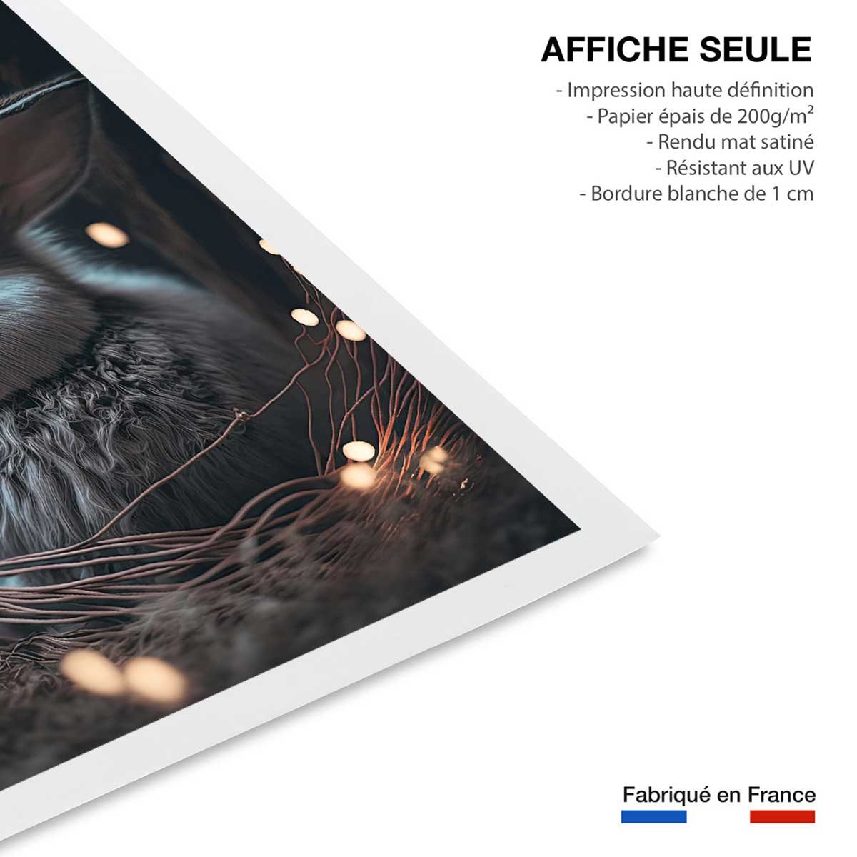 Affiche enfant lapin dans le nid affiche seule, HEXOA