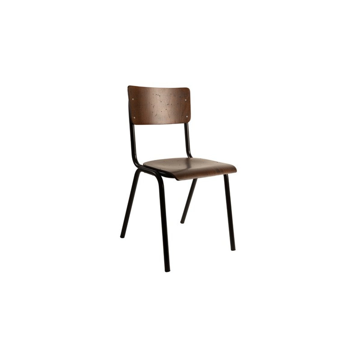 Chaise design empilable en bois, SCUOLA marron, DUTCHBONE