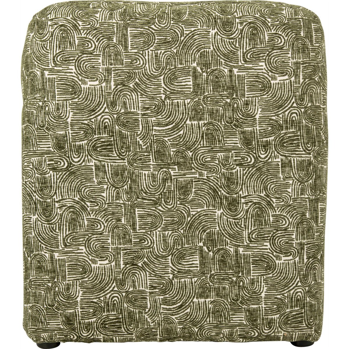 Chaise longue en tissu à motif graphique vert foncé, RECOLLECTION