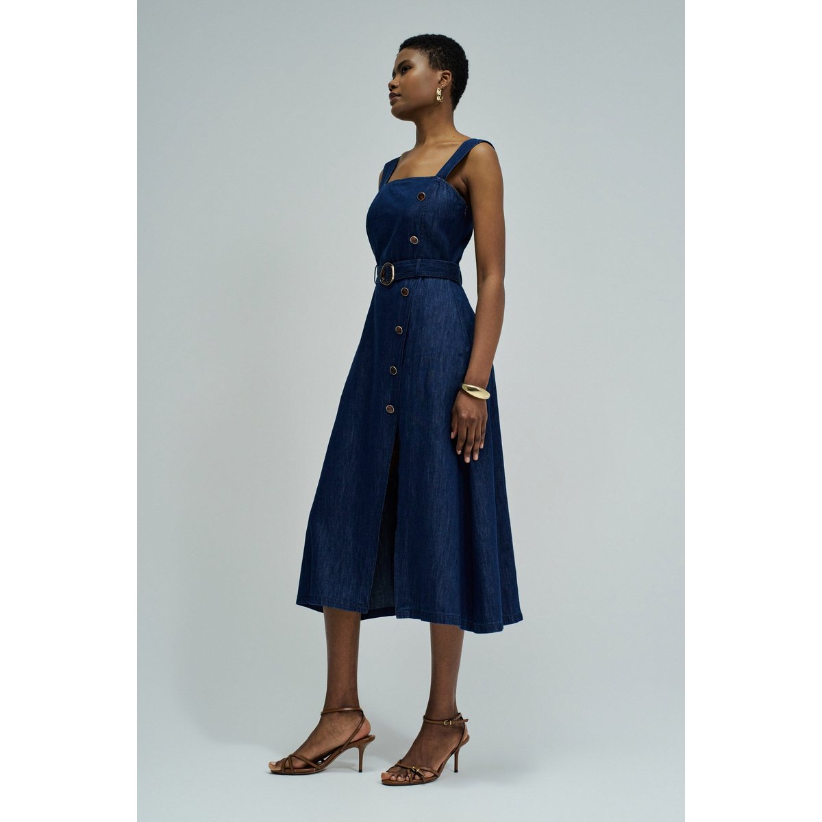ROBE MIDI EN LIGHTDENIM bleu foncé, SALSA JEANS