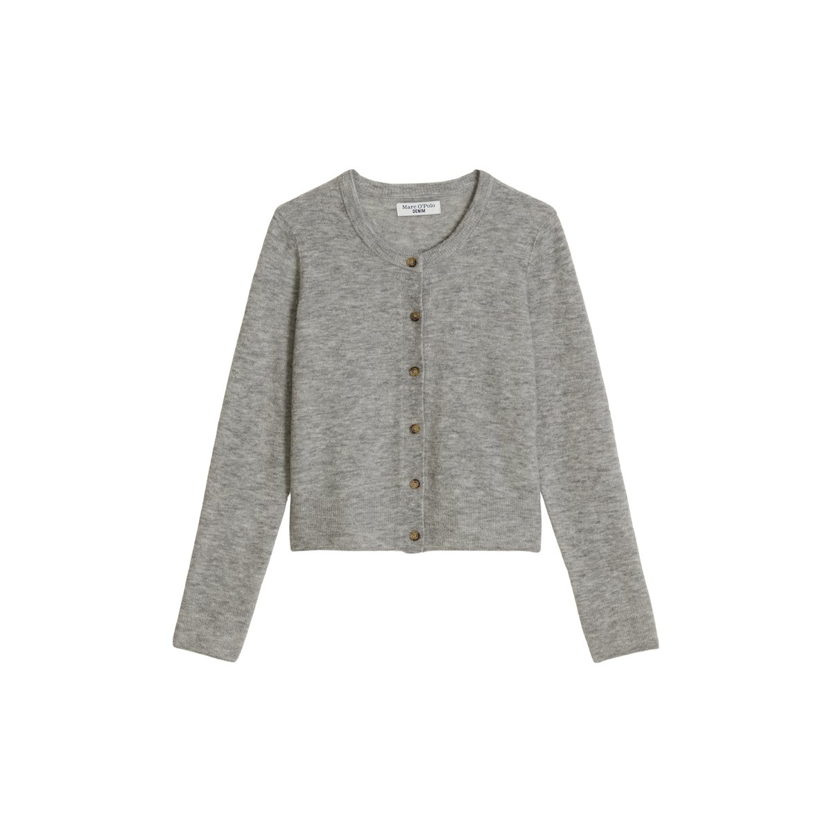 Cardigan coupe classique en fil bouclé gris, MARC O’POLO DENIM