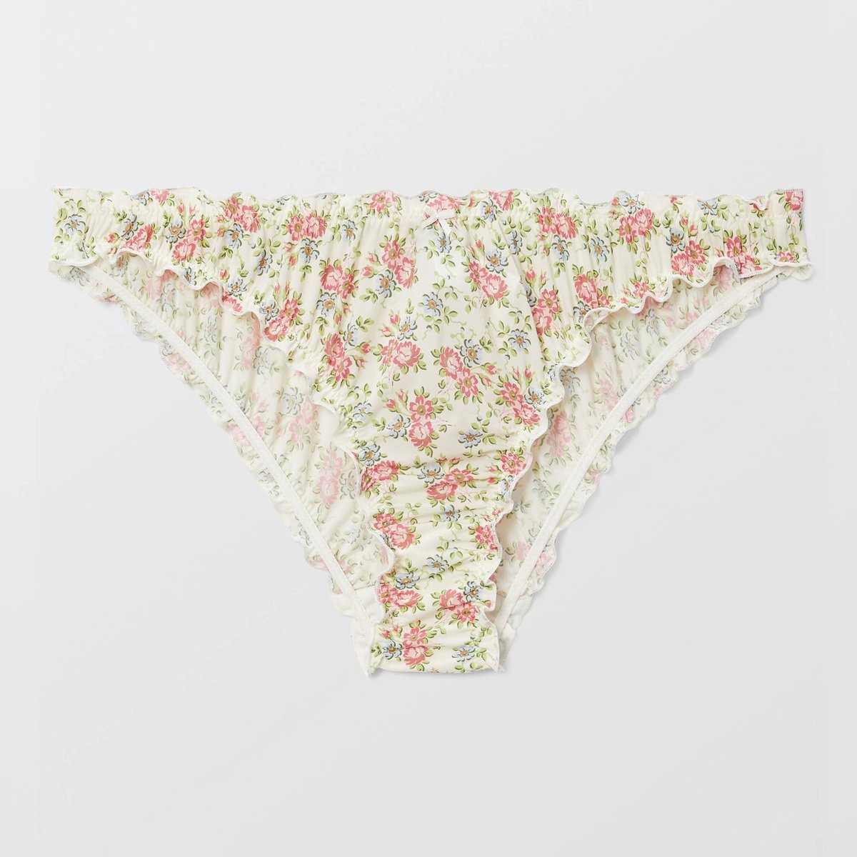 Culotte froufrou CAROLE en microfibre imprimée ecru, MONOPRIX