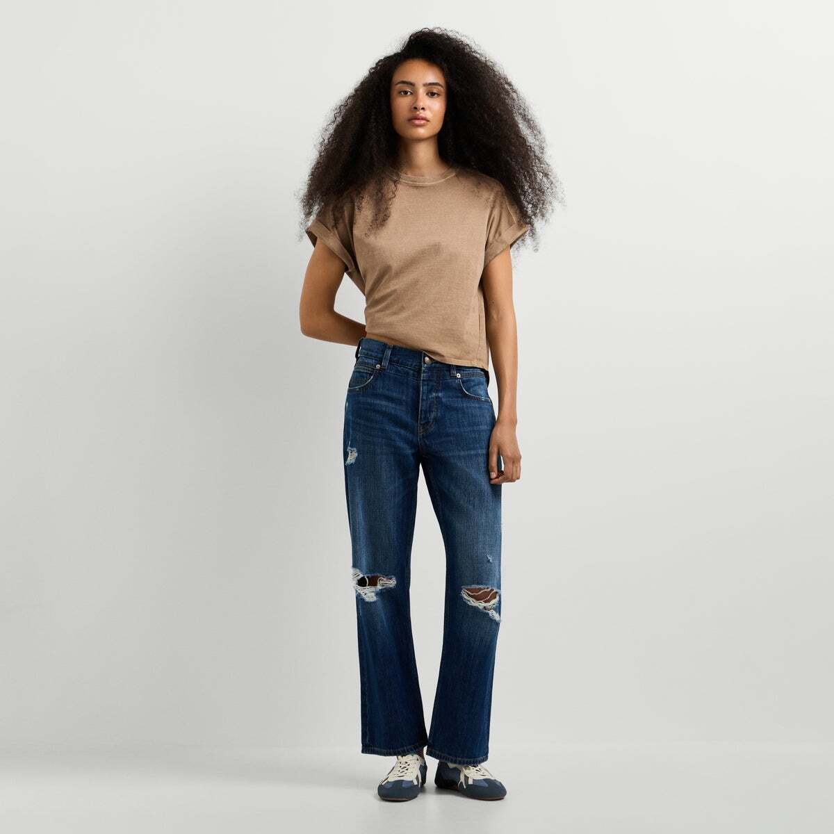 Craft - Jean Coupe Boyfriend, Taille Moyenne classique mid blue damage, PEPE JEANS
