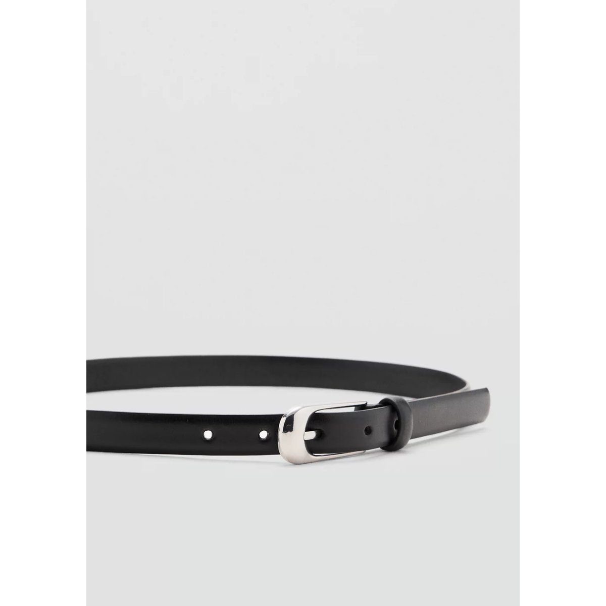 Ceinture cuir boucle noir, MANGO