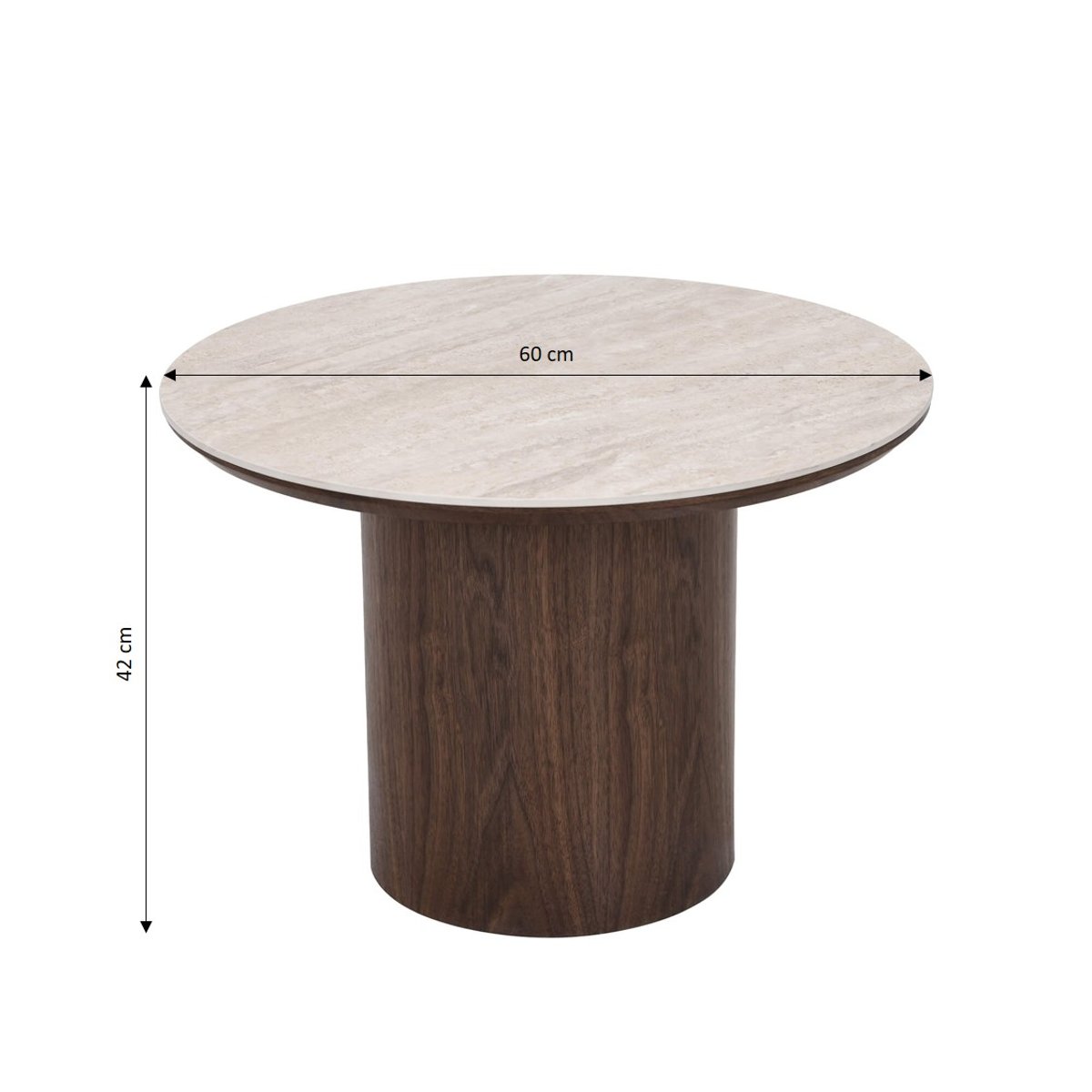 Table basse en céramique LOFA effet travertin et noyer, SORELH