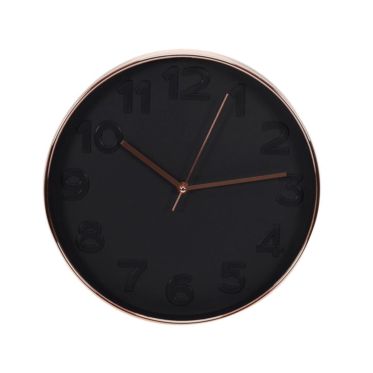 Horloge Ronde noire cuivrée noir, EDEN
