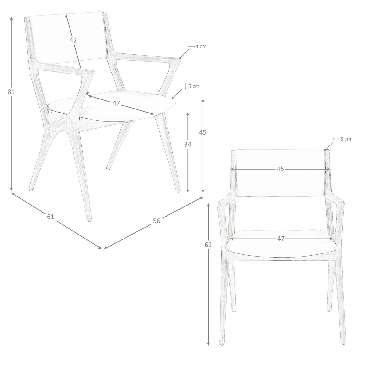 Chaise en similicuir noyer | taupe, ANGEL CERDA
