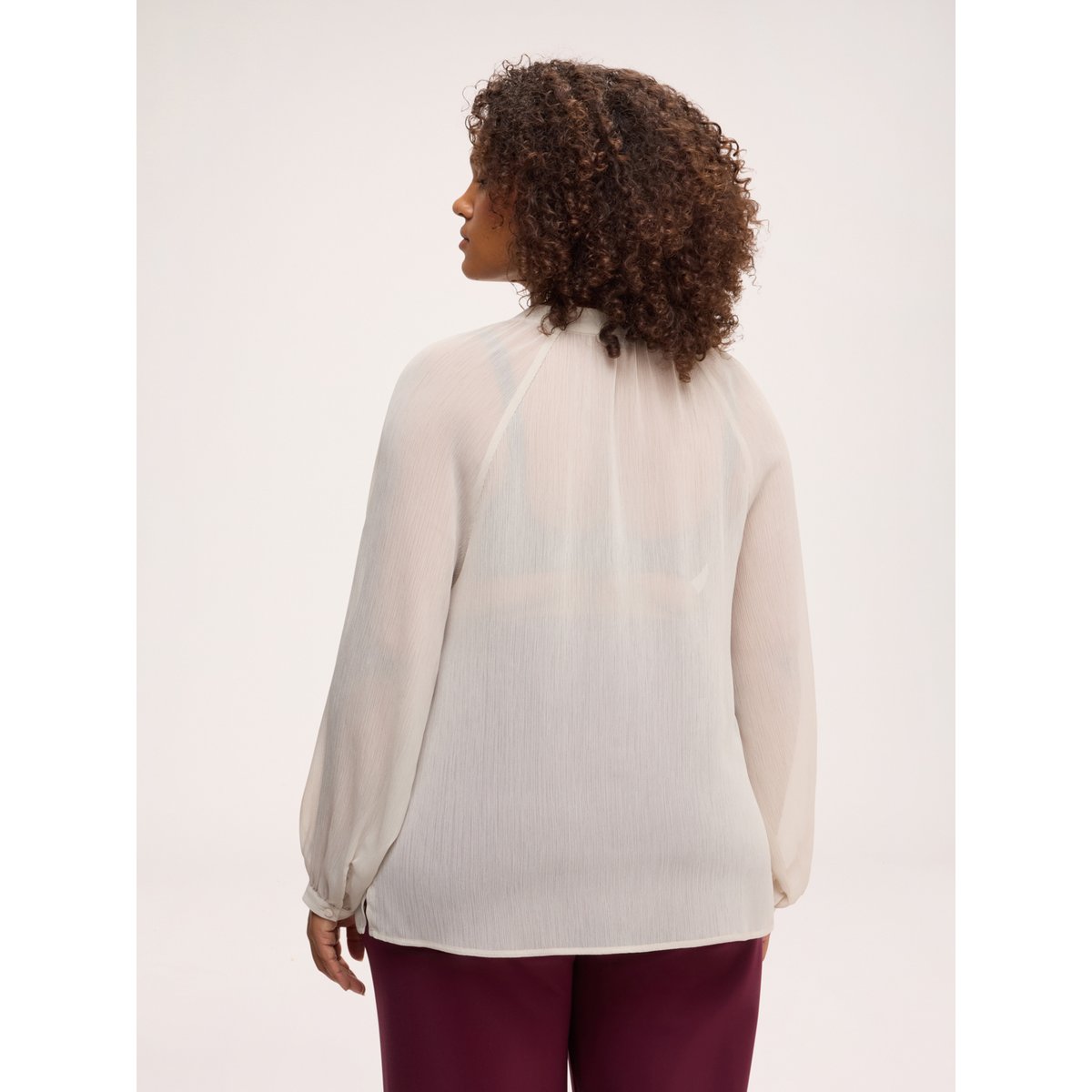 Blouse avec nœud et volant blanc, FIORELLA RUBINO
