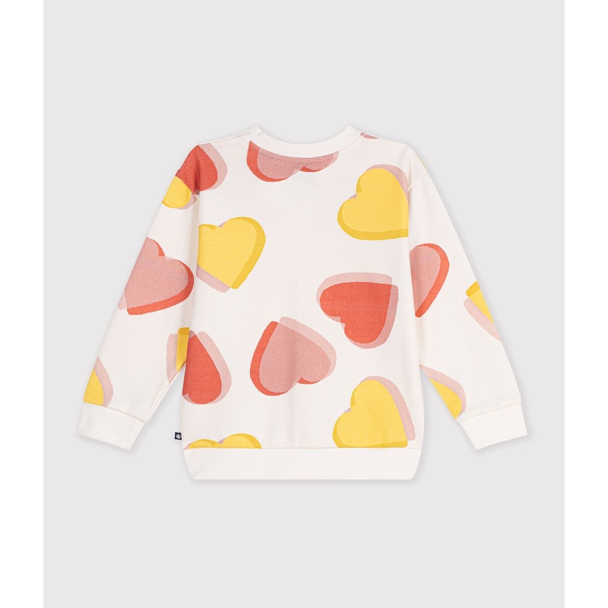 Sweat en coton, imprimé coeurs imprimé coeur, PETIT BATEAU