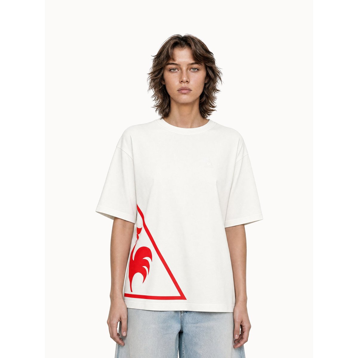 T-shirt oversize L'Amour du Sport en jersey de coton L'AMOUR DU SPORT marshmallow, LE COQ SPORTIF