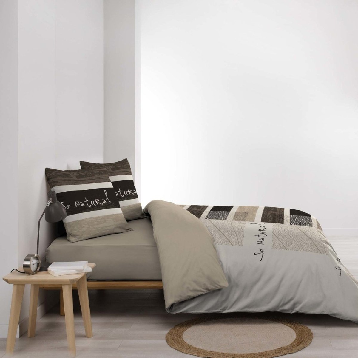 Housse de couette 260x240 + 2 taies SO NATURAL 100% coton beige, DECORATIE