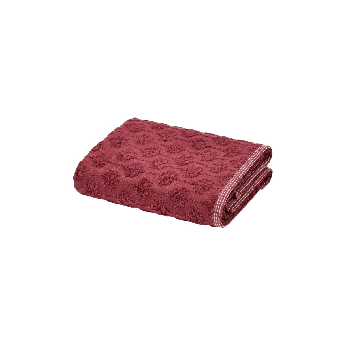 Serviette invitée Néroli - Éponge jacquard ciselée prune, TRADITION DES VOSGES