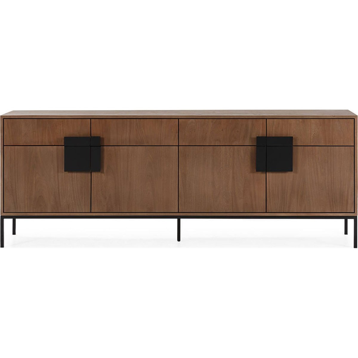 Buffet en bois d'orme et métal noyer, noir mat, RECOLLECTION