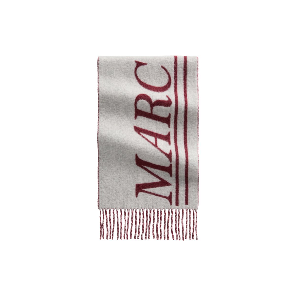 Écharpe à l'effigie du logo en pure laine vierge rouge, MARC O’POLO DENIM