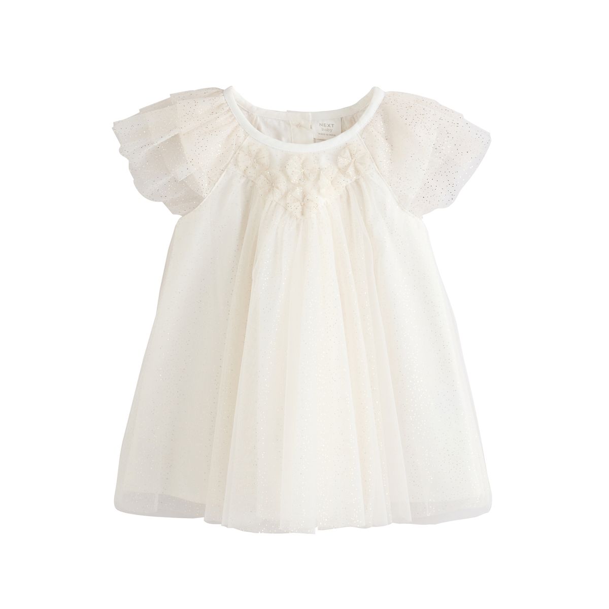 Robe bébé en tulle à volant scintillant maille blanche, NEXT