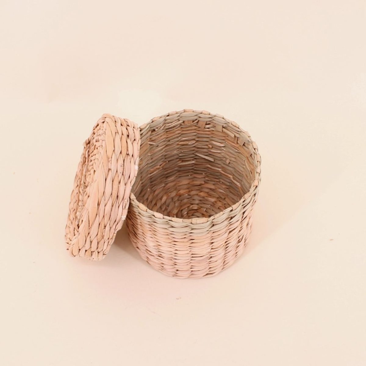 Lot de 2 paniers en jacinthe d'eau naturel, AZAO