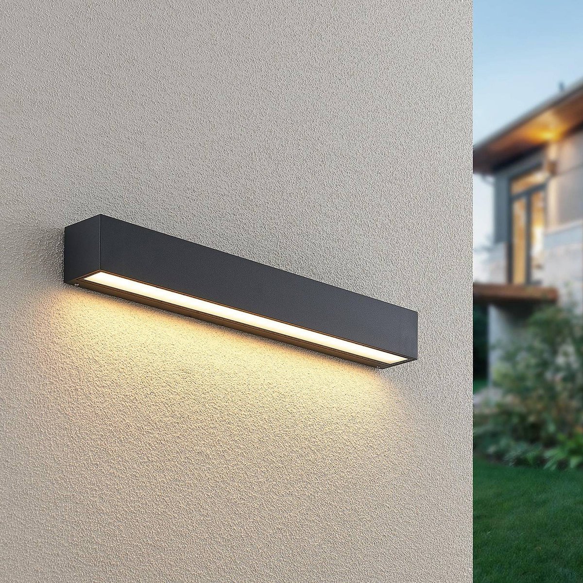 Applique extérieure en aluminium moderneLED anthracite, transparent, LUCANDE