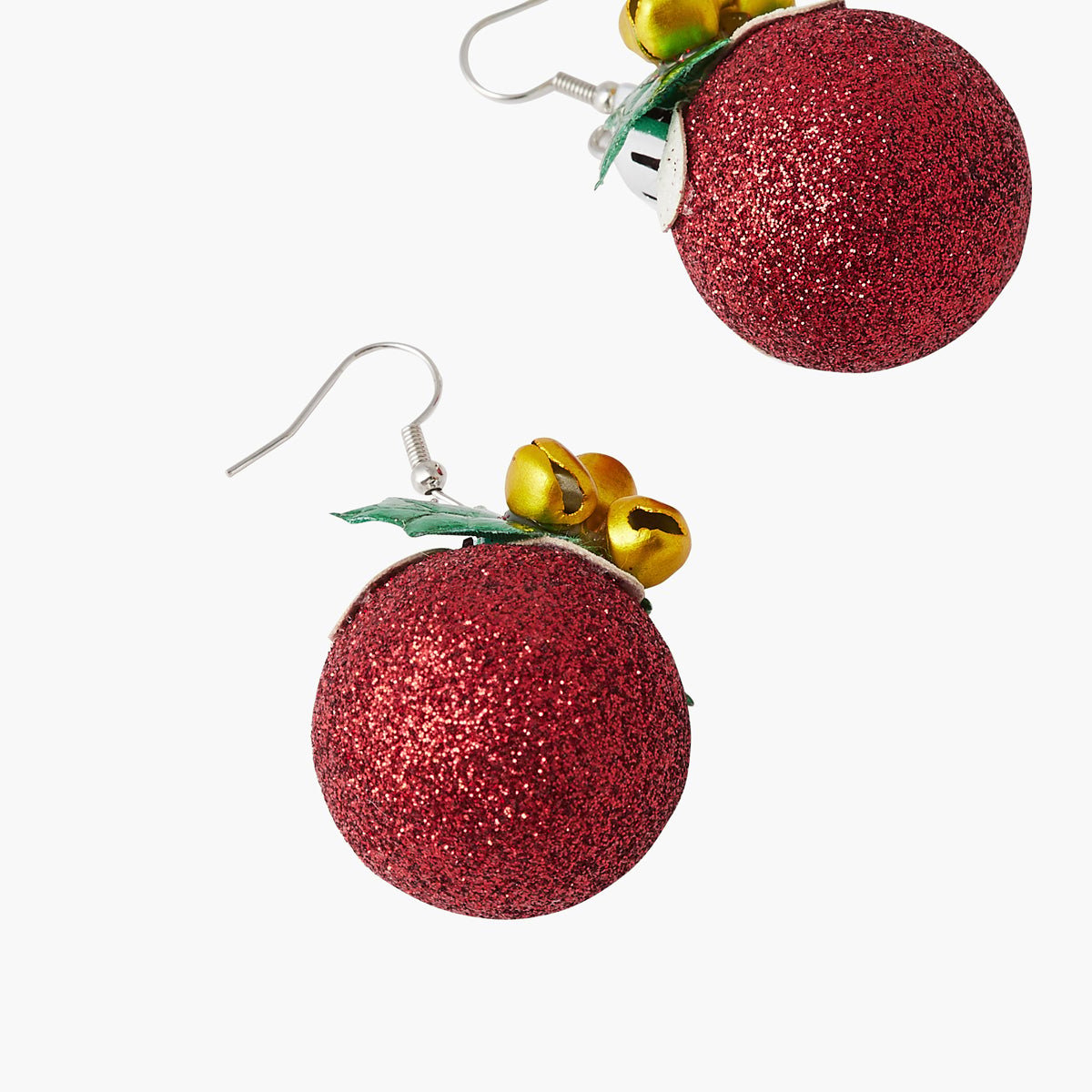 Boucles d'oreilles boules de Noël rouge, BALABOOSTE