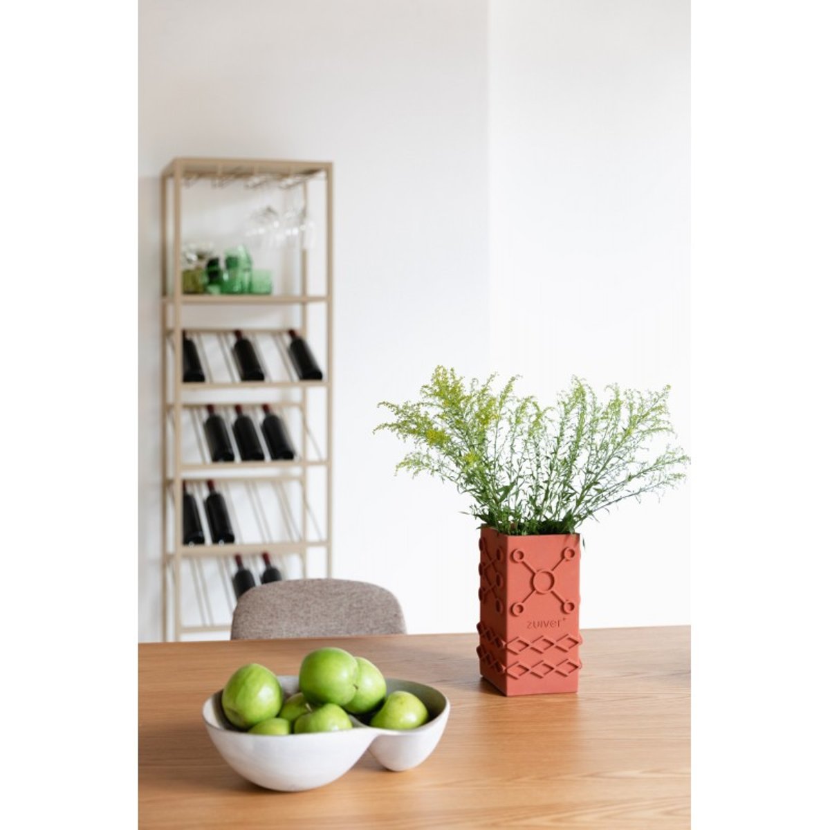 Table en bois métal 6 personnes Harvest marron, ZUIVER