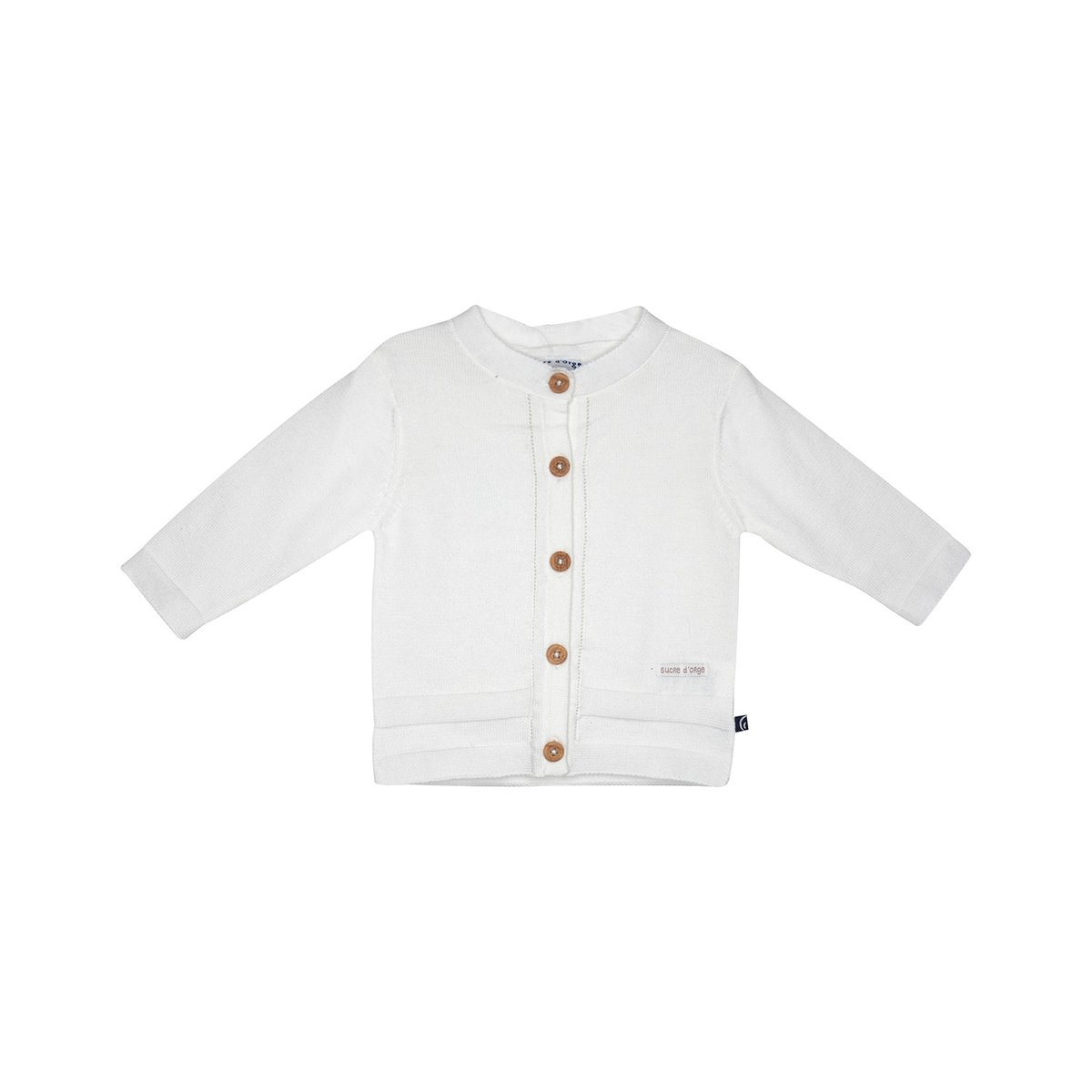 Cardigan tricot leidy tricot bebe blanc, SUCRE D'ORGE