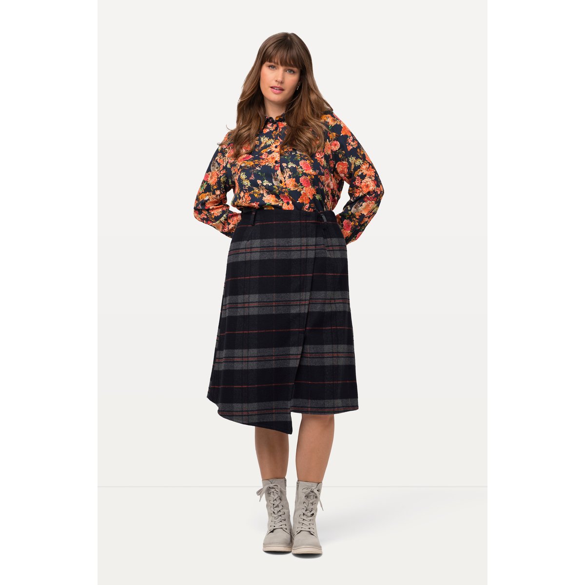 Jupe portefeuille style tyrolien multicolore, ULLA POPKEN