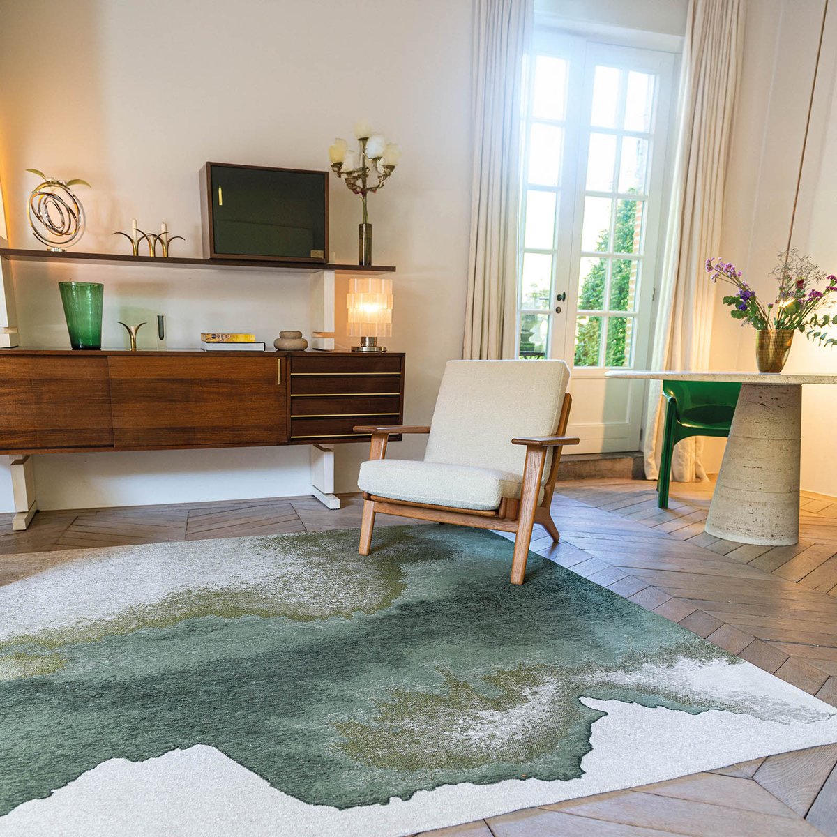 Tapis intérieur/extérieur tissé plat GREEN MIRAGE vert, NOVATREND
