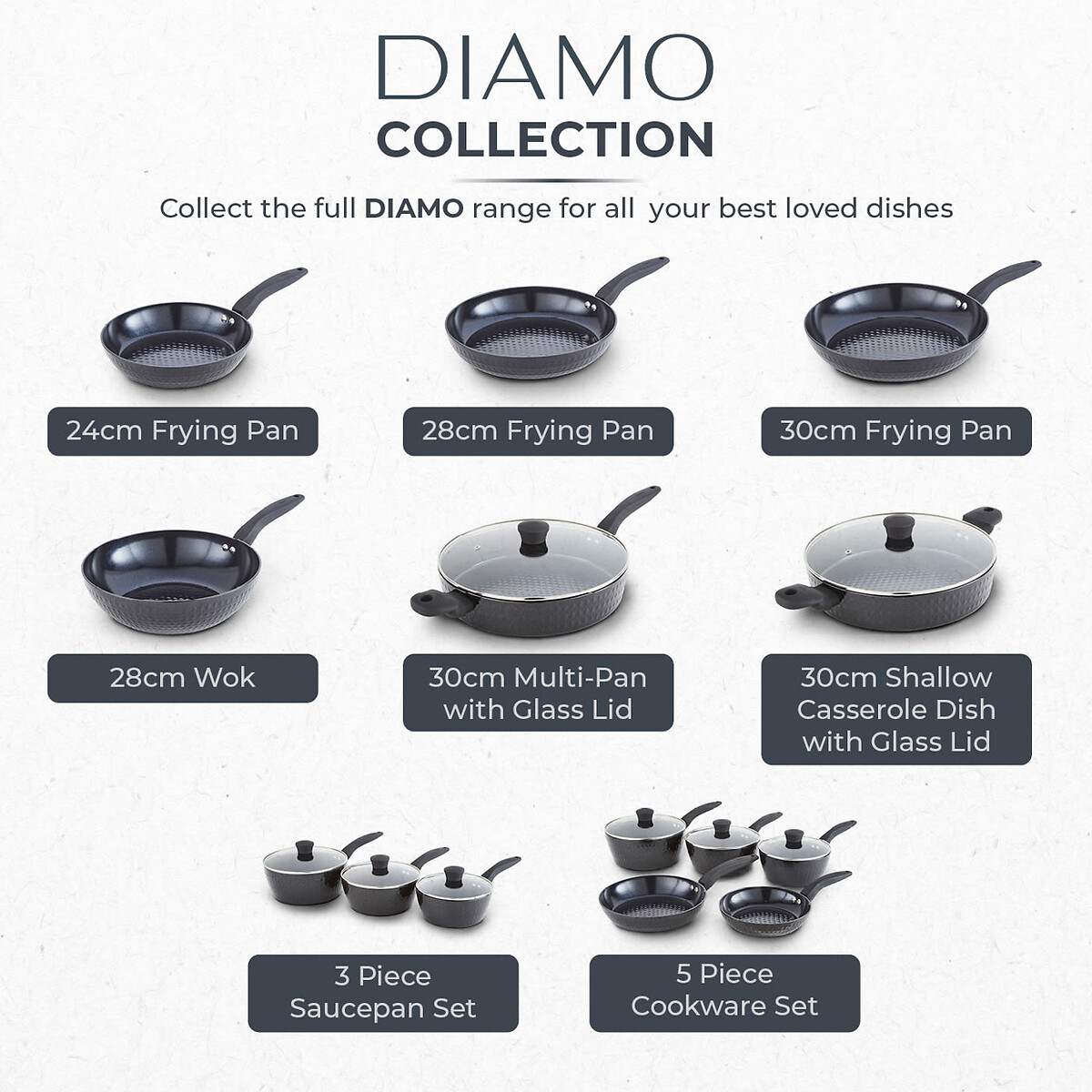 28cm Diamo Wok with Black Diamond Coating black, TOWER