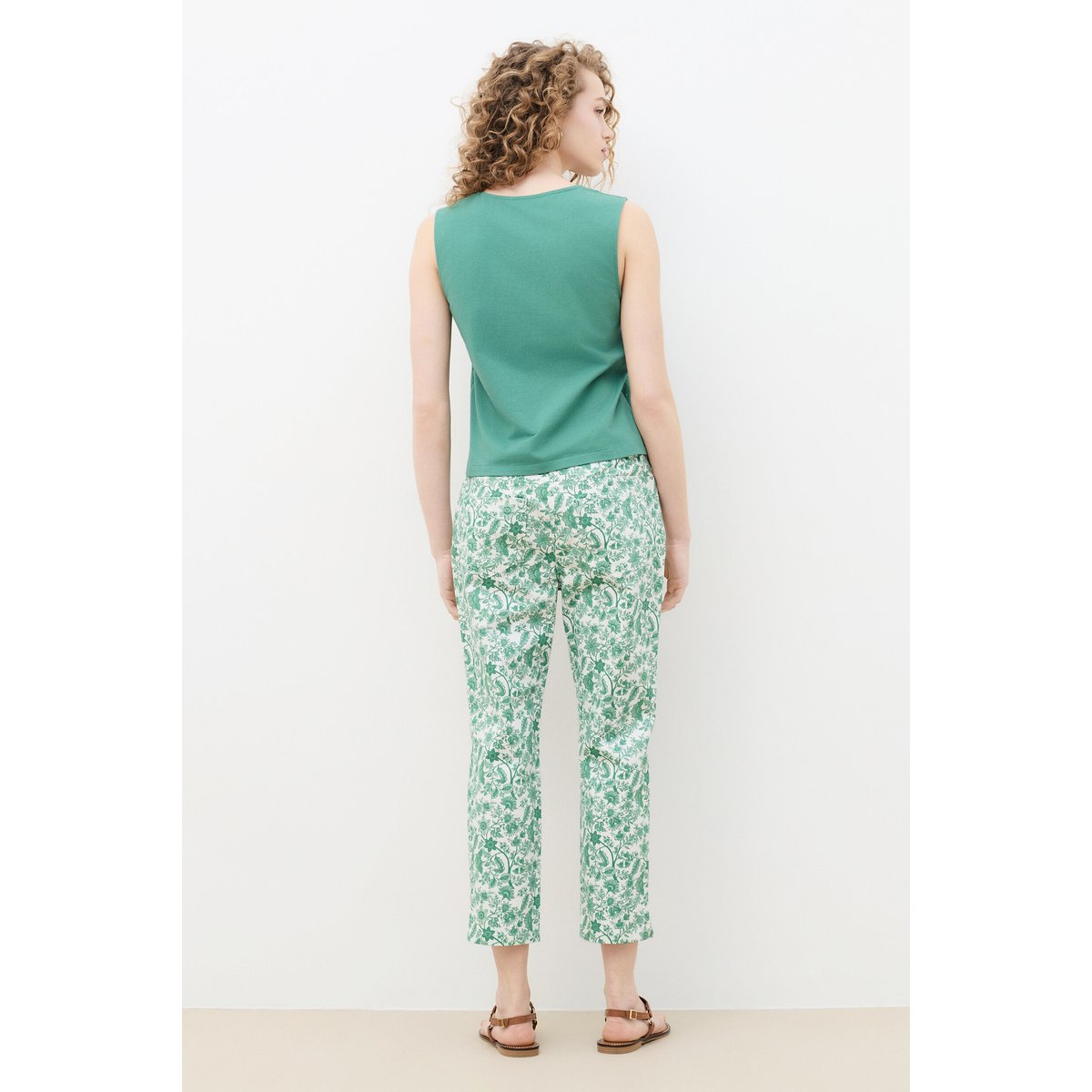 Pantalon 7/8ème fluide PASONATAPRINT vert, CAROLL