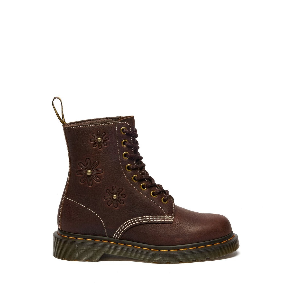 Anfibi 1460 Pascal ricamati in pelle Grizzly marrone, DR. MARTENS