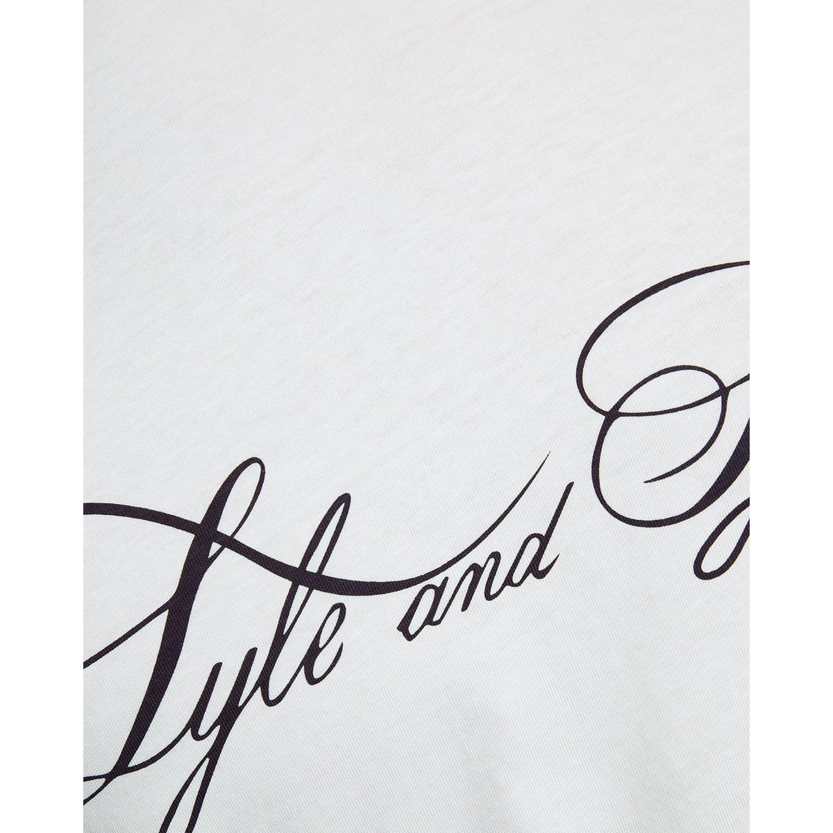 T-shirt en coton superfine graphique logo blanc, LYLE & SCOTT