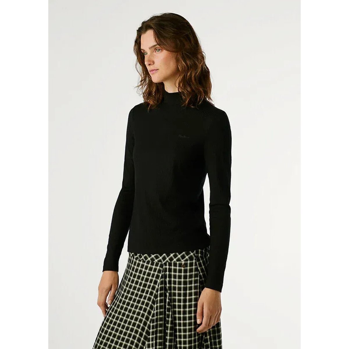T-shirt col roulé BARBARA noir, PEPE JEANS