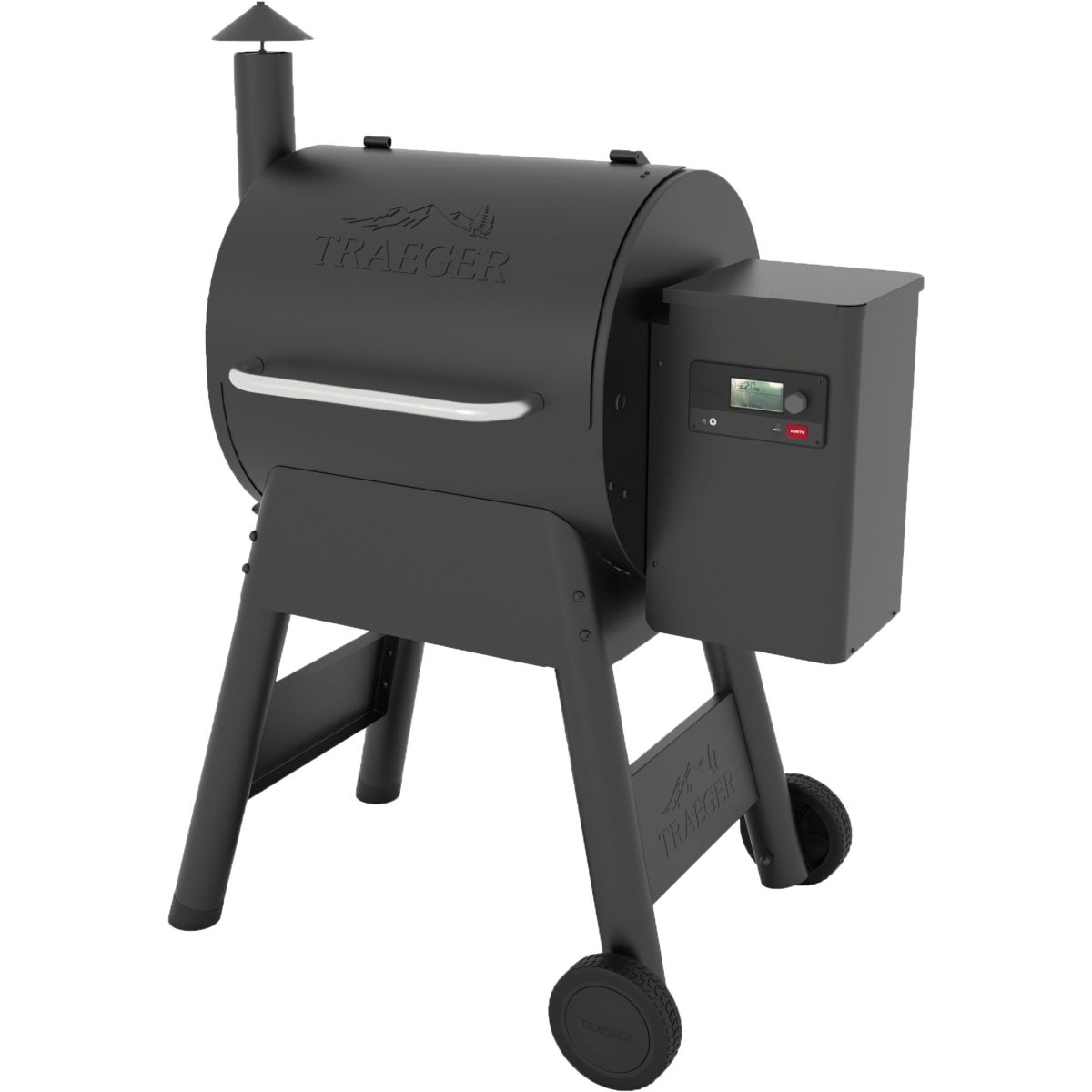 Barbecue pellet Pro 575 noir sur chariot, grille haute 56x18 cm, grille basse 56x48 cm noir, TRAEGER